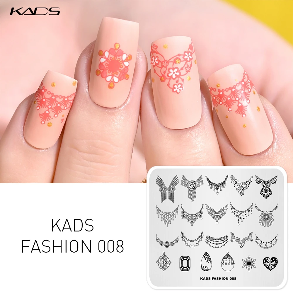 

KADS Nail Stamping Plates Fashion 008 Pattern Nail Art Stamp Template DIY Image Template Manicure Stamping Plate Stencil Tools