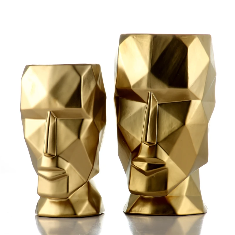 Nordic Ceramics Vase Geometric Origami Abstract Golden Human Head Vases Flower Arrangement Crafts Figurines Home Decoration
Nordic Ceramics Vase Geometric Origami Abstract Golden Human Head Vases Flower Arrangement Crafts Figurines Home Decoration