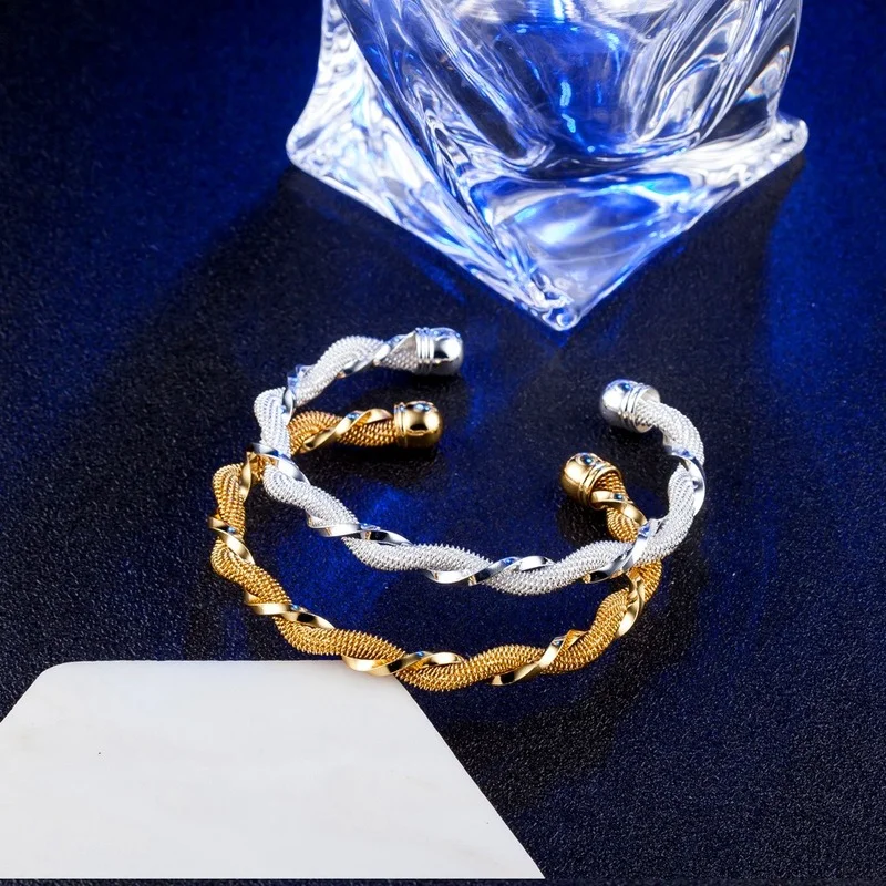 925 Silver Sterling for Women Man Twisted Wire Netting Bracelet Bangle Chain Wristband Jewelry
925 Silver Sterling for Women Man Twisted Wire Netting Bracelet Bangle Chain Wristband Jewelry