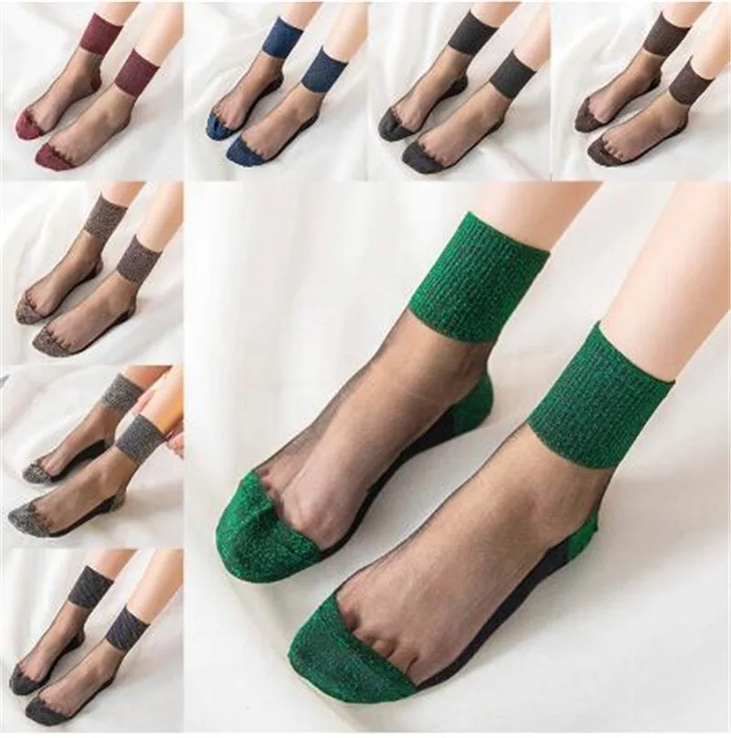 5pairs Fashion Ultrathin Transparent Women Socks Glitter Crystal Glass Silk Lace Shiny Elastic Short Socks Sox Dropshipping
5pairs Fashion Ultrathin Transparent Women Socks Glitter Crystal Glass Silk Lace Shiny Elastic Short Socks Sox Dropshipping