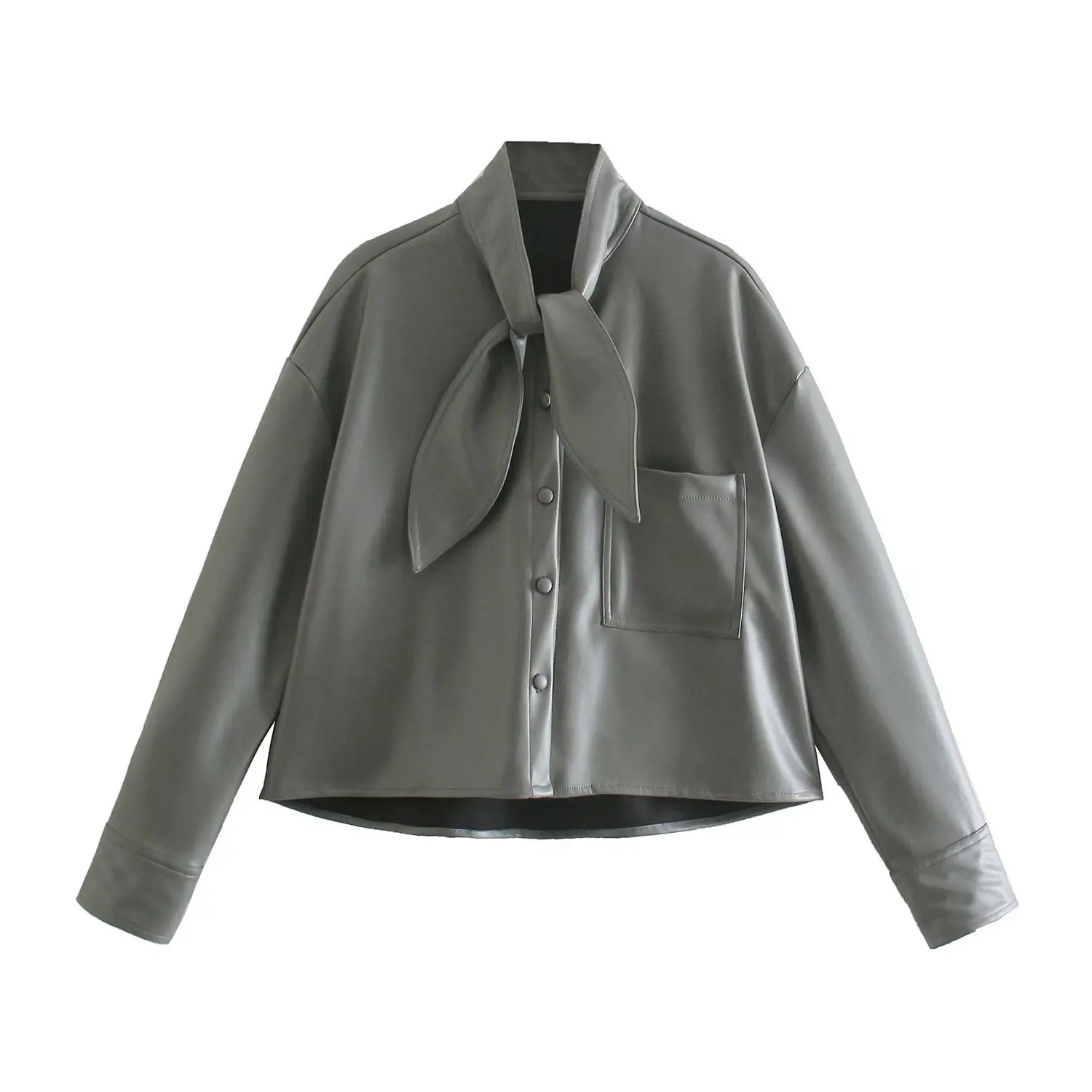 Pinkou Women Stylish PU Leather Blouse Bow Tie Collar Long Sleeve Shirts Female Chic Stylish Tops Blusas LA302
Pinkou Women Stylish PU Leather Blouse Bow Tie Collar Long Sleeve Shirts Female Chic Stylish Tops Blusas LA302