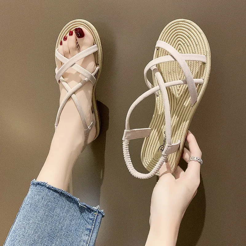 Flat Sandal Shoe All-Match 2021 Women's Ankle Strap Suit Female Beige Summer Heels Without Comfort New Black Girls Fashion PU Ba
Flat Sandal Shoe All-Match 2021 Women's Ankle Strap Suit Female Beige Summer Heels Without Comfort New Black Girls Fashion PU Ba