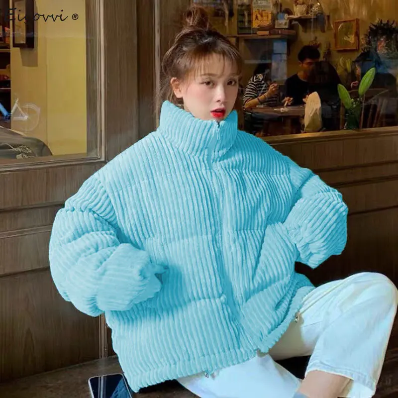 Women 2021 Winter Cotton Padded Jacket Korean Loose Short Solid Full Sleeve Vintage Loose Thicken Outerwear Parkas
Women 2021 Winter Cotton Padded Jacket Korean Loose Short Solid Full Sleeve Vintage Loose Thicken Outerwear Parkas