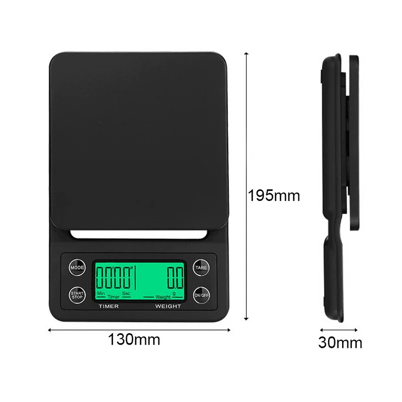 Junejour 3kg/0.1g 5kg/0.1g Drip Scale With Timer Portable Digital Kitchen High Precision LCD Electronic Scales | Инструменты