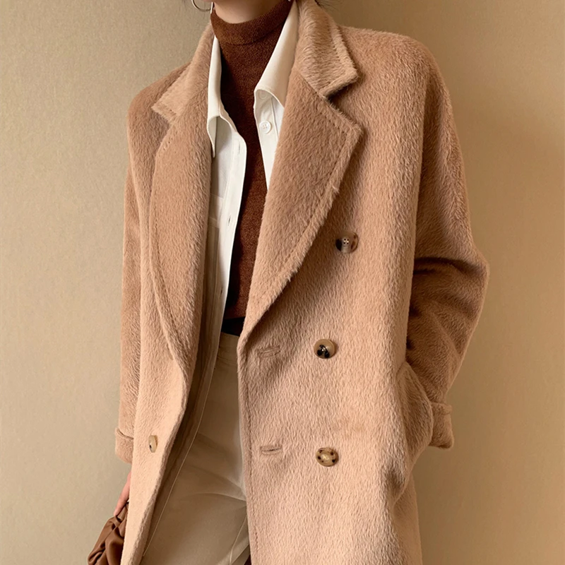 overcoat Suri cashmere alpaca women Medium length woolen coat Luxury woolen overcoat Plus Ladies woolen coat Classic lamb coat
overcoat Suri cashmere alpaca women Medium length woolen coat Luxury woolen overcoat Plus Ladies woolen coat Classic lamb coat