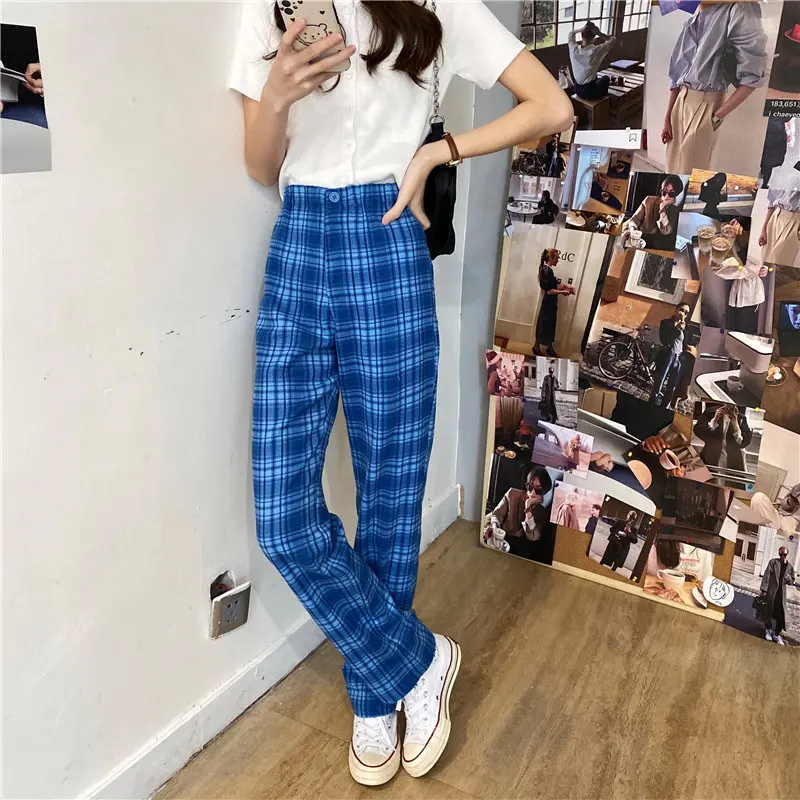 HziriP Slim Slender Plaid Retro Streetwear Straight 2020 Color-Hit Hot Vintage Geometric Loose High Waist All Match Trousers
HziriP Slim Slender Plaid Retro Streetwear Straight 2020 Color-Hit Hot Vintage Geometric Loose High Waist All Match Trousers