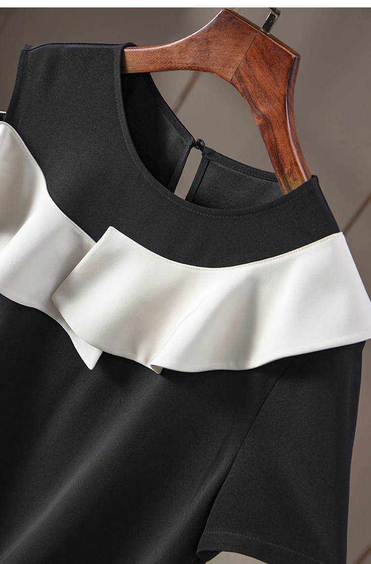 2021 new women off-the-shoulder lotus leaf edge short-sleeved shirt female tops women fashion tops office lady shirt 
2021 new women off-the-shoulder lotus leaf edge short-sleeved shirt female tops women fashion tops office lady shirt