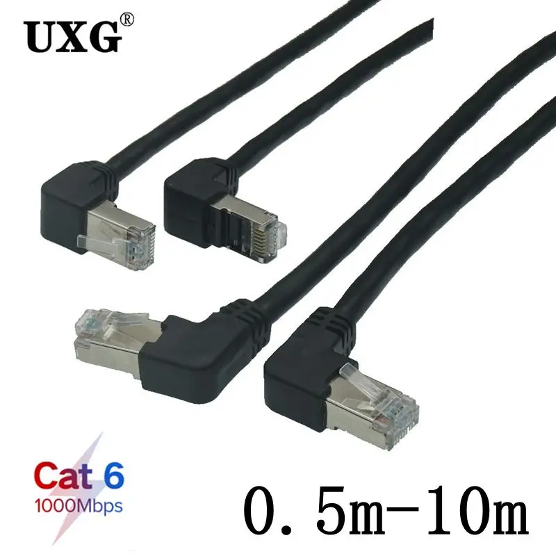 

Ethernet-кабель Cat6 длиной 10 м, 5 м, 3 м, сетевой кабель RJ45 L-типа UTP, Соединительный шнур, Угловой 90 градусов, Cat6a Lan-кабели для ноутбука, маршрутизатор...