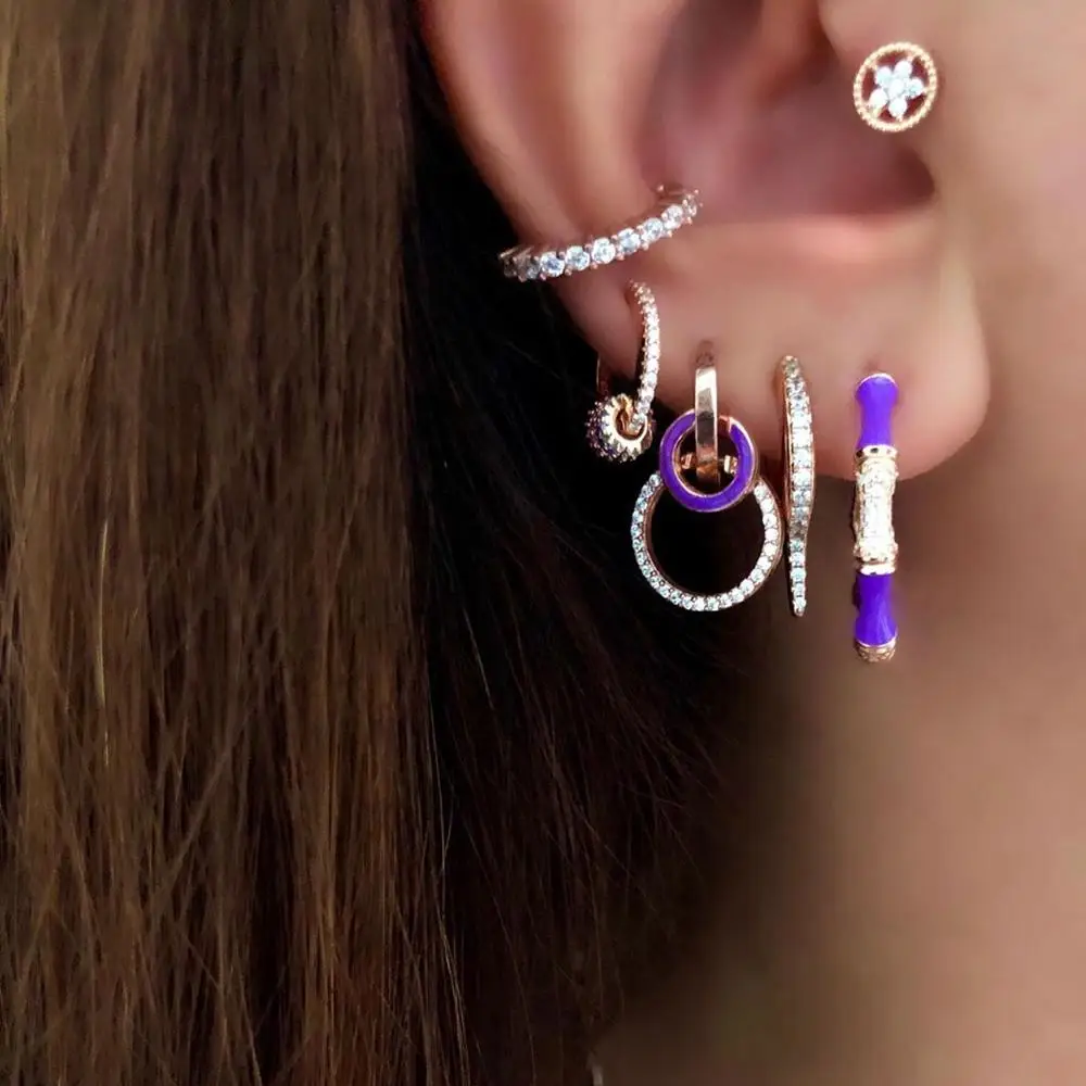 rainbow Neon enamel dangle women earring geometric round circle cz circle dangling rose gold color earrings
rainbow Neon enamel dangle women earring geometric round circle cz circle dangling rose gold color earrings