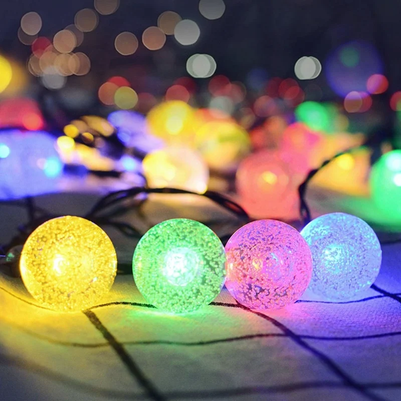 Solar lamp string outdoor courtyard garden bubble color lamp Christmas decoration LED lamp string 
Solar lamp string outdoor courtyard garden bubble color lamp Christmas decoration LED lamp string