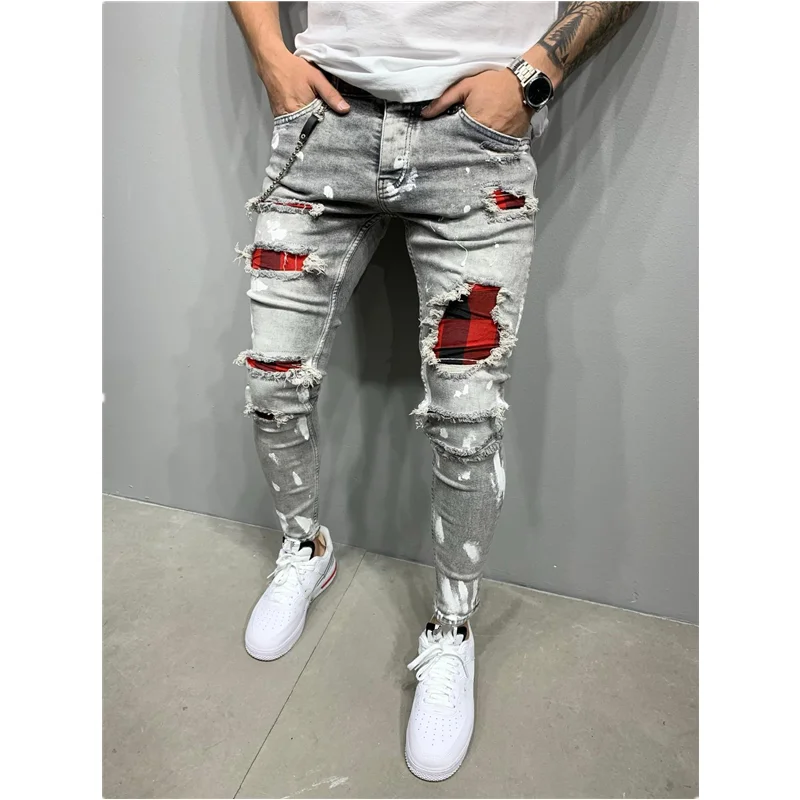 2020 Mens Jeans Four Seasons Men's Slim Frayed By Hand Jeans Hip Hop Stitching Paint Casual Fashion Sweatpants Printed Jeans Men
2020 Mens Jeans Four Seasons Men's Slim Frayed By Hand Jeans Hip Hop Stitching Paint Casual Fashion Sweatpants Printed Jeans Men