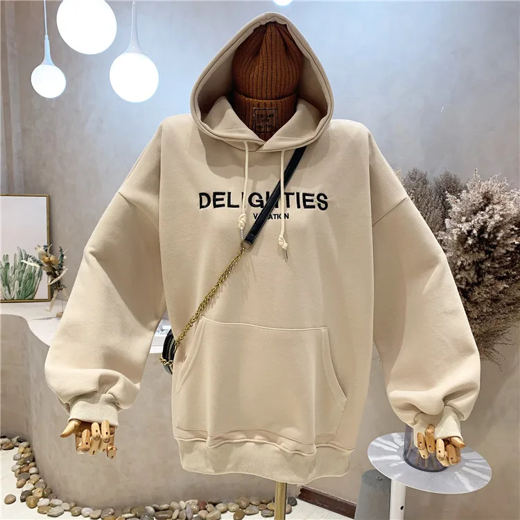 Женская толстовка с капюшоном и надписью, новинка сезона осень-зима 2021, Свободный пуловер в Корейском стиле с капюшоном, маленькое пальто, т...
Женская толстовка с капюшоном и надписью, новинка сезона осень-зима 2021, Свободный пуловер в Корейском стиле с капюшоном, маленькое пальто, т...