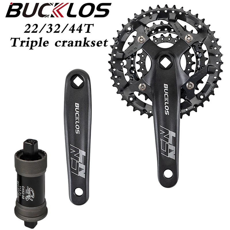BUCKLOS 104/64BCD Bicycle Crankset 3*9speed 22-32-44T Bike Chainring Square Hole Crank MTB Triple Crankset 27S Bike Part
BUCKLOS 104/64BCD Bicycle Crankset 3*9speed 22-32-44T Bike Chainring Square Hole Crank MTB Triple Crankset 27S Bike Part