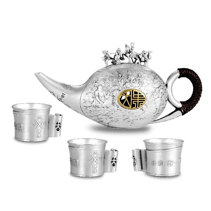 Teapot, stainless steel teapot, silver teapot, hot water teapot, four-piece suit, kung fu tea set.
Teapot, stainless steel teapot, silver teapot, hot water teapot, four-piece suit, kung fu tea set.