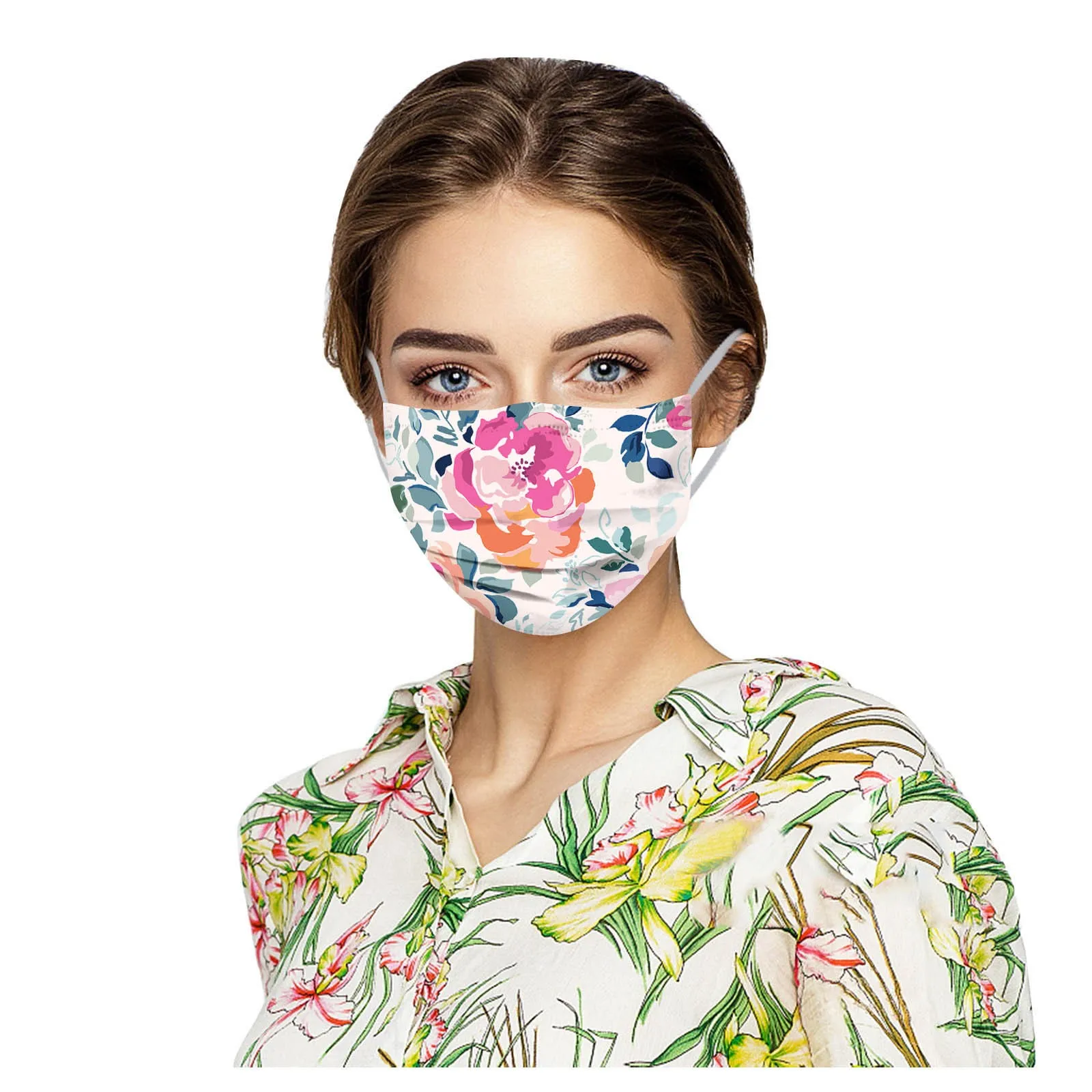50pc Flower Digital Printing Adult Disposable Masks Three Layer Protective Breathable Mask Dustproof Earloops Face Cover
50pc Flower Digital Printing Adult Disposable Masks Three Layer Protective Breathable Mask Dustproof Earloops Face Cover
