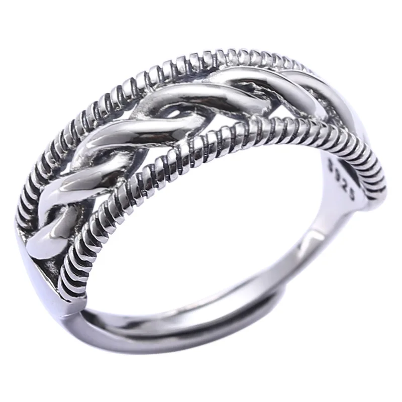 Kinel Authentic 925 Sterling Silver Vintage Twist Open Size Finger Rings for Women Fashion Silver Jewelry
Kinel Authentic 925 Sterling Silver Vintage Twist Open Size Finger Rings for Women Fashion Silver Jewelry
