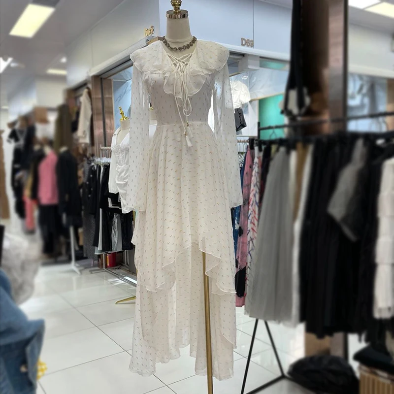 Женское асимметричное платье с длинным рукавом, элегантное лоскутное платье из филигранной ткани с принтом и оборками, лето 2021 
Женское асимметричное платье с длинным рукавом, элегантное лоскутное платье из филигранной ткани с принтом и оборками, лето 2021