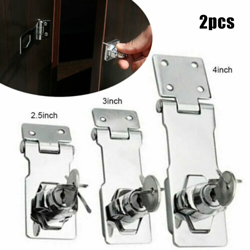 2pc Locking Hasp Staple With Keys Cupboard Garage Lock Card Cabinet Door Buckle Hasp Furniture Drawer Anti-theft Padlock 2.5-4in
2pc Locking Hasp Staple With Keys Cupboard Garage Lock Card Cabinet Door Buckle Hasp Furniture Drawer Anti-theft Padlock 2.5-4in