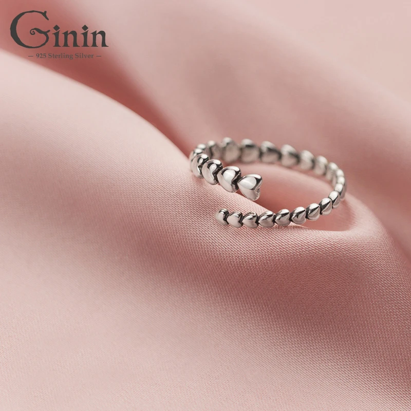 Ginin 925 Sterling Silver Ring Women Korean-Style Chic and Unique Thai Silver Love Heart Ring Retro Girly Festival Gift Jewelry
Ginin 925 Sterling Silver Ring Women Korean-Style Chic and Unique Thai Silver Love Heart Ring Retro Girly Festival Gift Jewelry