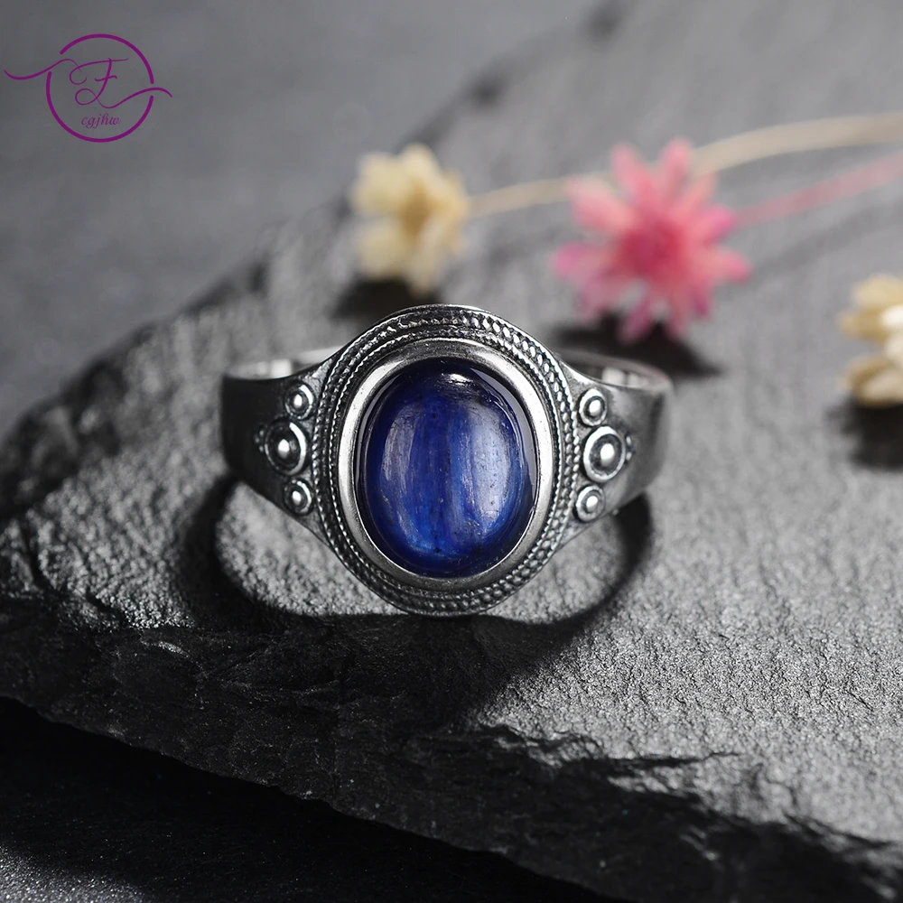 925 Sterling Silver Ring Vintage Natural Oval Kyanite Ring for Women Elegant Ring Jewelry Fashion Luxury Finger Ring Gift
925 Sterling Silver Ring Vintage Natural Oval Kyanite Ring for Women Elegant Ring Jewelry Fashion Luxury Finger Ring Gift