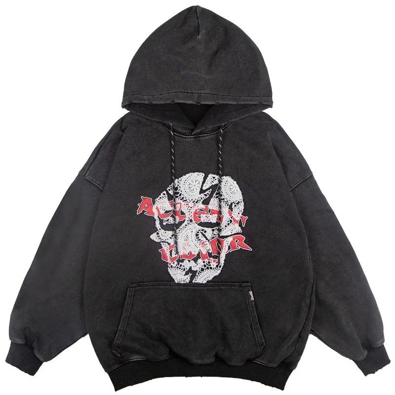 Hip Hop Streetwear Hoodies Sweatshirts Men Oversized Skull Embroidery Gothic Punk Vintage Washed Cotton Hole Rock Fashion Hoodie
Hip Hop Streetwear Hoodies Sweatshirts Men Oversized Skull Embroidery Gothic Punk Vintage Washed Cotton Hole Rock Fashion Hoodie