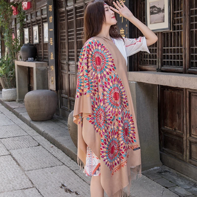 Women Oversize Shawl Embroidery Pashmina Cashmere new Scarf Winter silenziatore Fine Tassels Scarf Fashion Shawl Warm Scarves 
Women Oversize Shawl Embroidery Pashmina Cashmere new Scarf Winter silenziatore Fine Tassels Scarf Fashion Shawl Warm Scarves