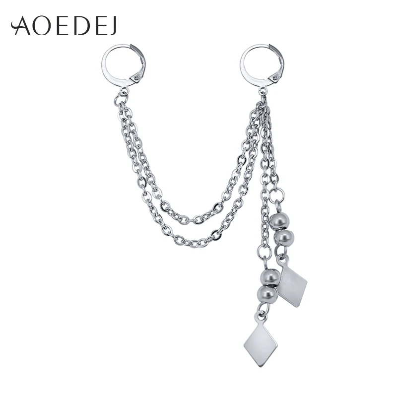 AOEDEJ 1PC Hip Hop Hoop Earrings with long LInk Chain Pendants 316L Stainless Steel Earrings for Men Korean Style Jewelry Gifts
AOEDEJ 1PC Hip Hop Hoop Earrings with long LInk Chain Pendants 316L Stainless Steel Earrings for Men Korean Style Jewelry Gifts