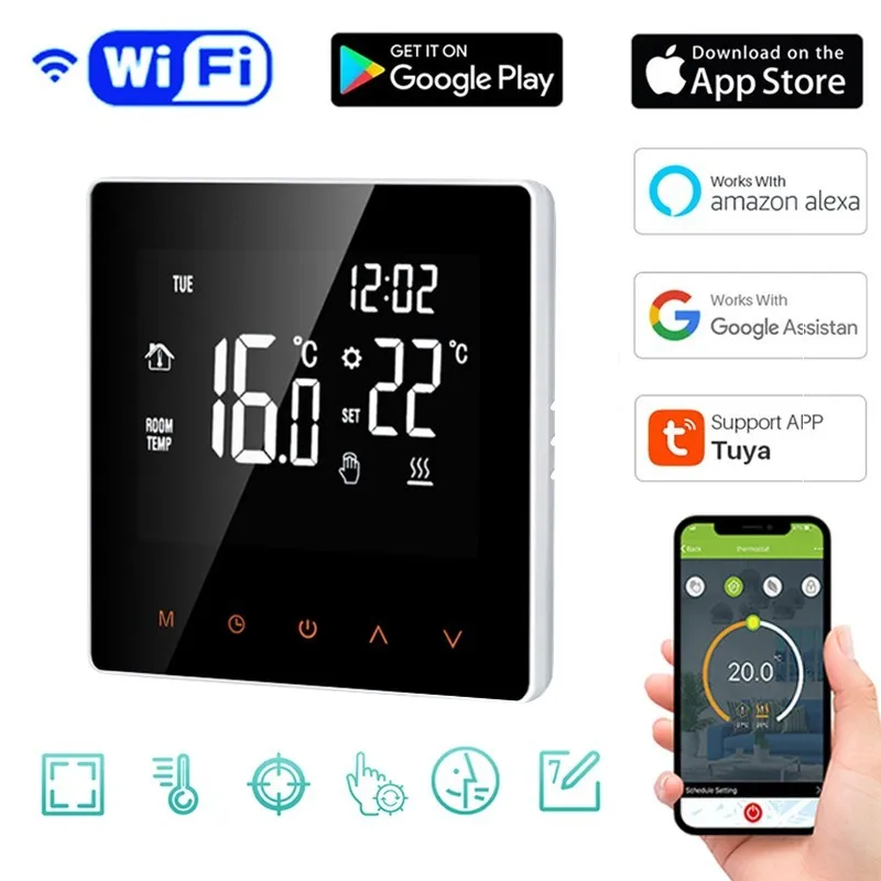 Tuya WiFi Smart Floor Heat Thermostat LCD Touch Screen Electric Floor Heating Temperature Remote Controller Electric Heating
Tuya WiFi Smart Floor Heat Thermostat LCD Touch Screen Electric Floor Heating Temperature Remote Controller Electric Heating