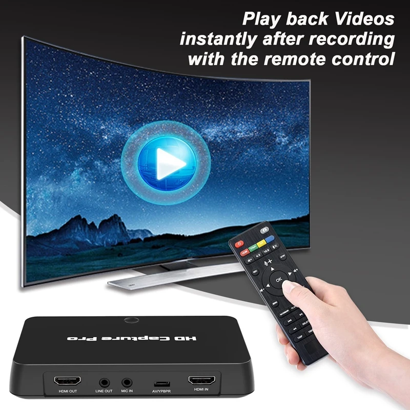 Y&H HDMI-compatible/YPBPR/AV Game Capture Card HD Video Capture up to 1080P Recording Save to USB Disk,with Mic in,Playback
Y&H HDMI-compatible/YPBPR/AV Game Capture Card HD Video Capture up to 1080P Recording Save to USB Disk,with Mic in,Playback