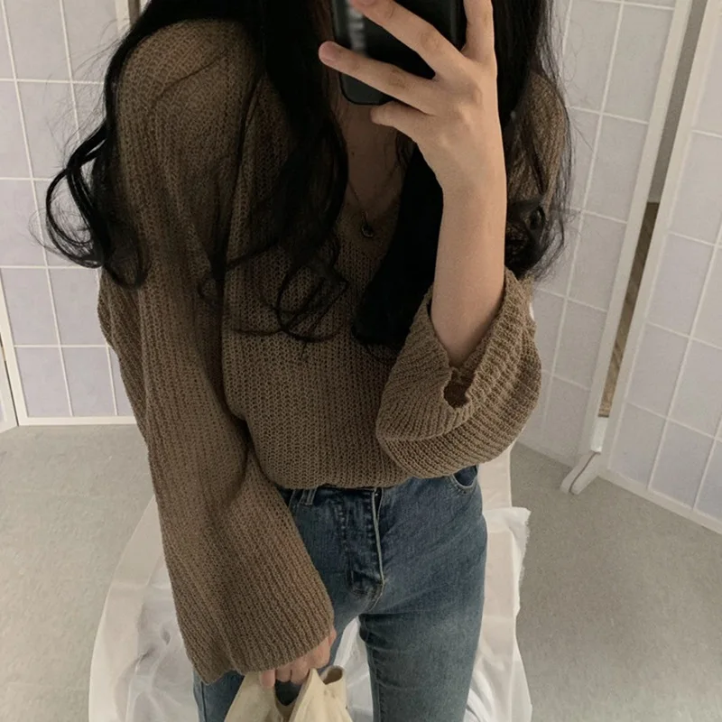 Women Sweaters Long Sleeve V Neck Tops Autumn Winter Sweater Lazy Style Thin Fashion Ladies Summer Loose Sunscreen Sweater
Women Sweaters Long Sleeve V Neck Tops Autumn Winter Sweater Lazy Style Thin Fashion Ladies Summer Loose Sunscreen Sweater
