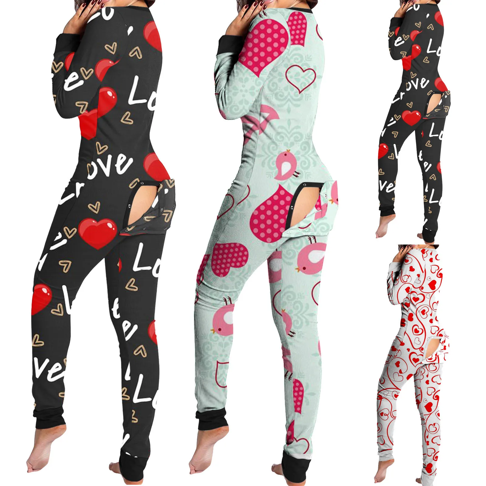Women's one-piece pajamas Valentine's Day printed long-sleeved pajamas jumpsuit Valentine's Day sexy printed pajamas 6*
Women's one-piece pajamas Valentine's Day printed long-sleeved pajamas jumpsuit Valentine's Day sexy printed pajamas 6*