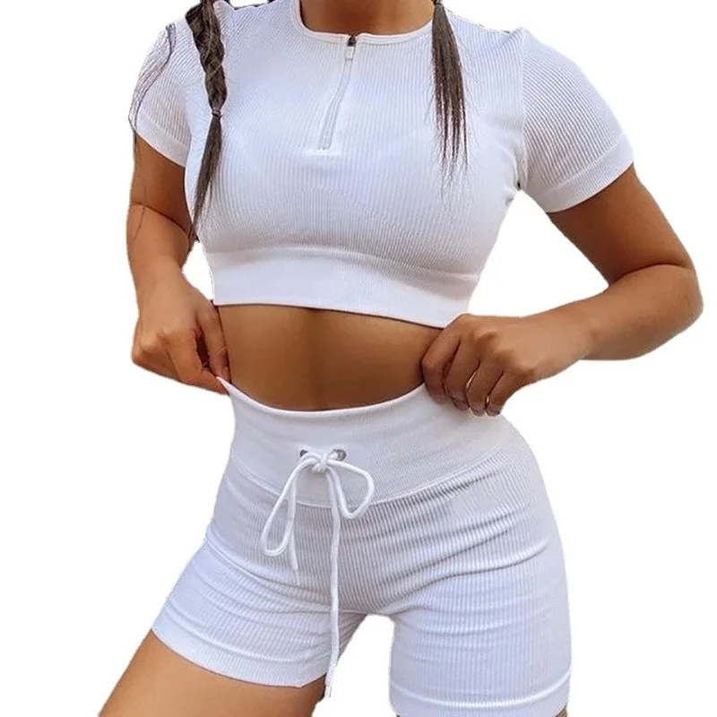 Two-piece women's sportswear seven-point top + stretch bike shorts sports matching suit leisure two-piece suit
Two-piece women's sportswear seven-point top + stretch bike shorts sports matching suit leisure two-piece suit