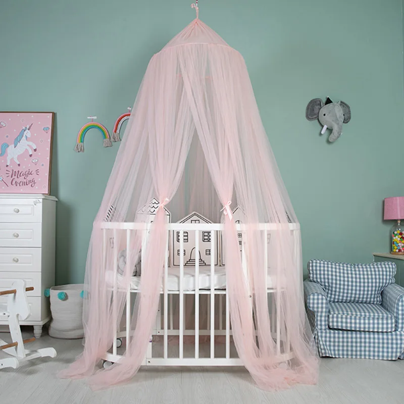 Детская кроватка сетчатая купольная Кровать Принцесса навес детское постельное