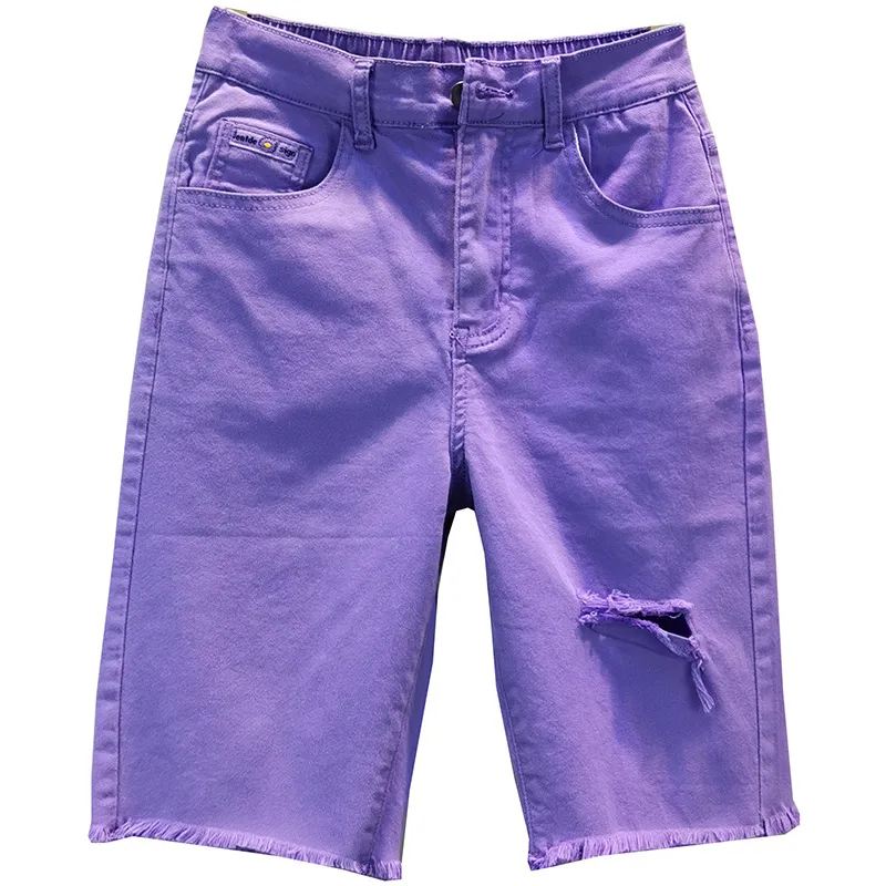purple denim women pants summer new high waist hole solid knee-length slim all match female jeans pants top quality 
purple denim women pants summer new high waist hole solid knee-length slim all match female jeans pants top quality