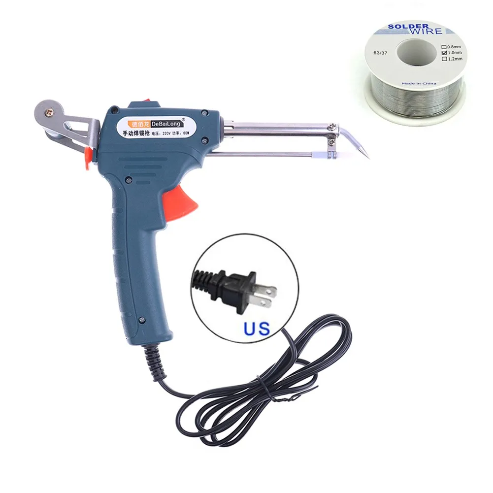 US 110V / EU220V 60W Automatic Send Tin Gun Hand-held Internal Heating Soldering Gun Welding Iron Soldeerbout With Solder Wire
US 110V / EU220V 60W Automatic Send Tin Gun Hand-held Internal Heating Soldering Gun Welding Iron Soldeerbout With Solder Wire