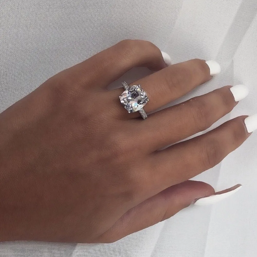 Female ring 925 Sterling silver Cushion cut 10mm AAAAA Cubic Zirconia Engagement Wedding Band Rings for women Bridal Jewelry
Female ring 925 Sterling silver Cushion cut 10mm AAAAA Cubic Zirconia Engagement Wedding Band Rings for women Bridal Jewelry