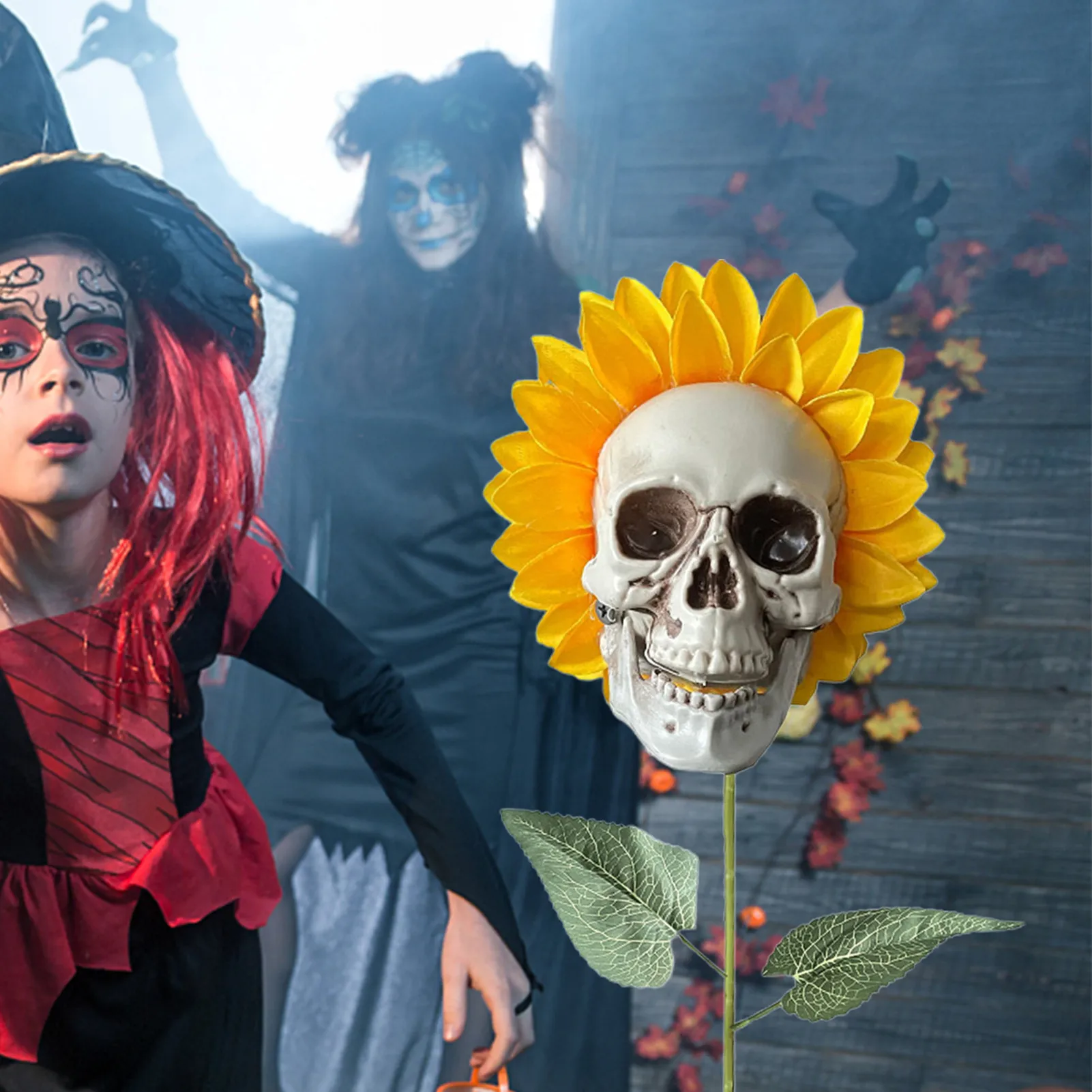 2021 New Halloween Decorations Outdoor Simulation Sunflower With Skull Head Horro Yard Skeleton Ornaments Scary Party typical
2021 New Halloween Decorations Outdoor Simulation Sunflower With Skull Head Horro Yard Skeleton Ornaments Scary Party typical