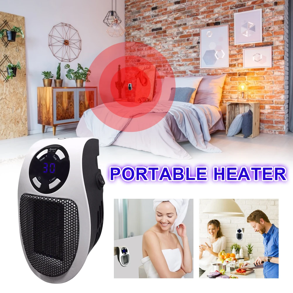 Handy Wall Space Heater - Plug-in Ceramic Mini Heater Portable with Adjustable Temperature, Timer and LED Display for Office
Handy Wall Space Heater - Plug-in Ceramic Mini Heater Portable with Adjustable Temperature, Timer and LED Display for Office