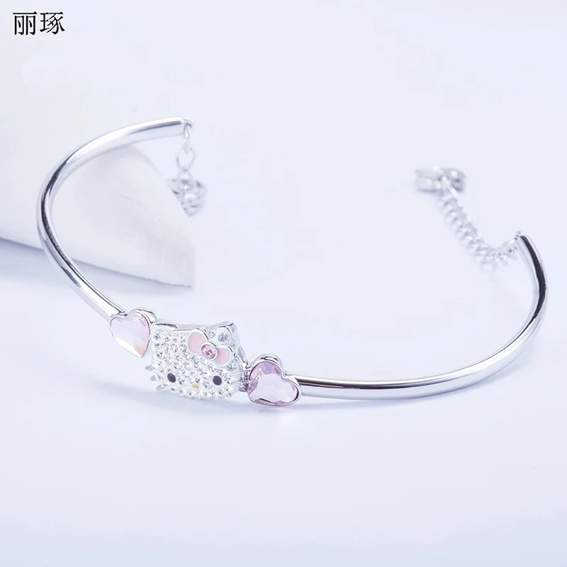 Austrian rhinestone KT cat pink peach love heart crystal bracelet stainless steel titanium anti-bleaching imitation allergy
Austrian rhinestone KT cat pink peach love heart crystal bracelet stainless steel titanium anti-bleaching imitation allergy