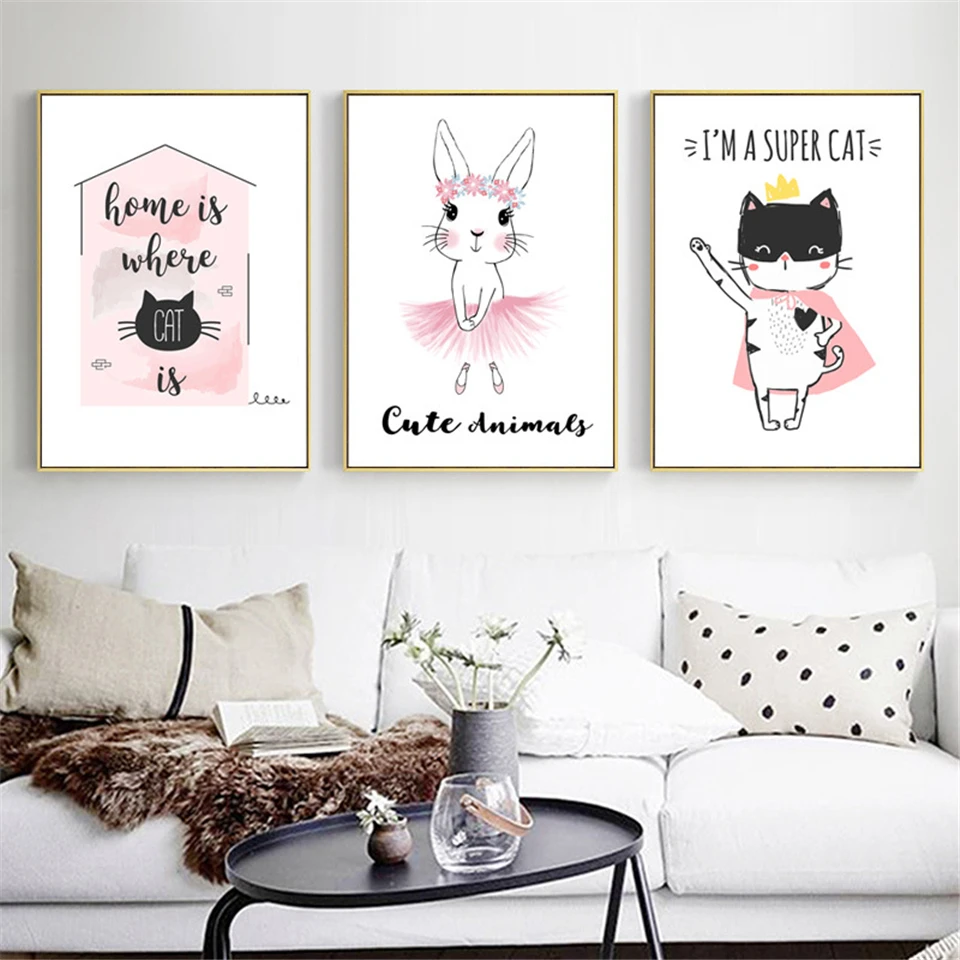 Cute Simple Cartoon Pink Love Bunny Giraffe Stars Nordic Canvas Picture Print Wall Art Poster Decor For Nursery Baby Girls Room
Cute Simple Cartoon Pink Love Bunny Giraffe Stars Nordic Canvas Picture Print Wall Art Poster Decor For Nursery Baby Girls Room