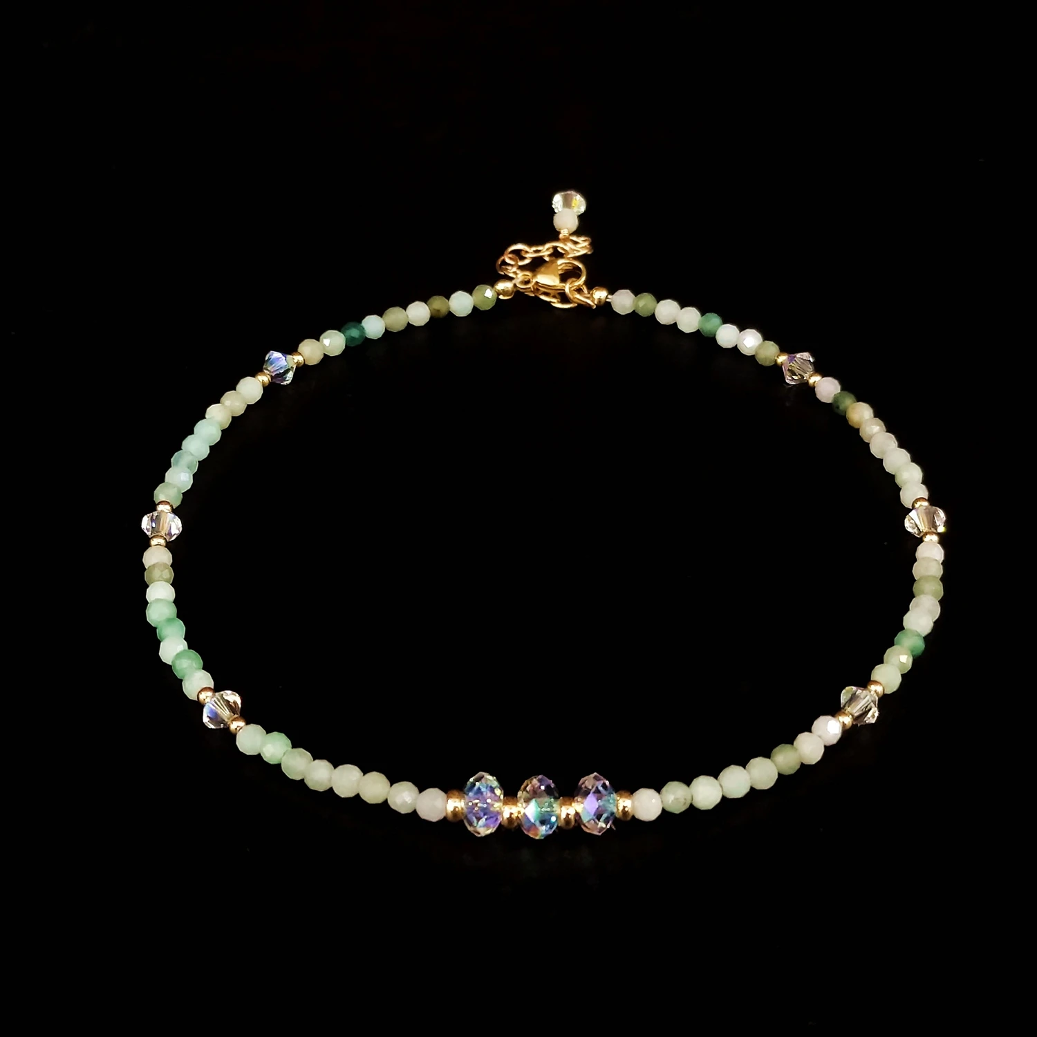Lii Ji Burma Jade Austrian Crystal 14K Gold Filled Anklet 27+4cm Natural 3mm Stone Handmade Jewelry For Women Gift
Lii Ji Burma Jade Austrian Crystal 14K Gold Filled Anklet 27+4cm Natural 3mm Stone Handmade Jewelry For Women Gift