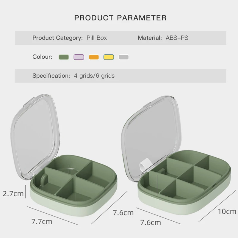 4/6 Gridssmall Pill Box Large Capacity Portable Week Storage Pill Case A Day Mini Sealed Medicine Box Organizer for Travel Home
4/6 Gridssmall Pill Box Large Capacity Portable Week Storage Pill Case A Day Mini Sealed Medicine Box Organizer for Travel Home