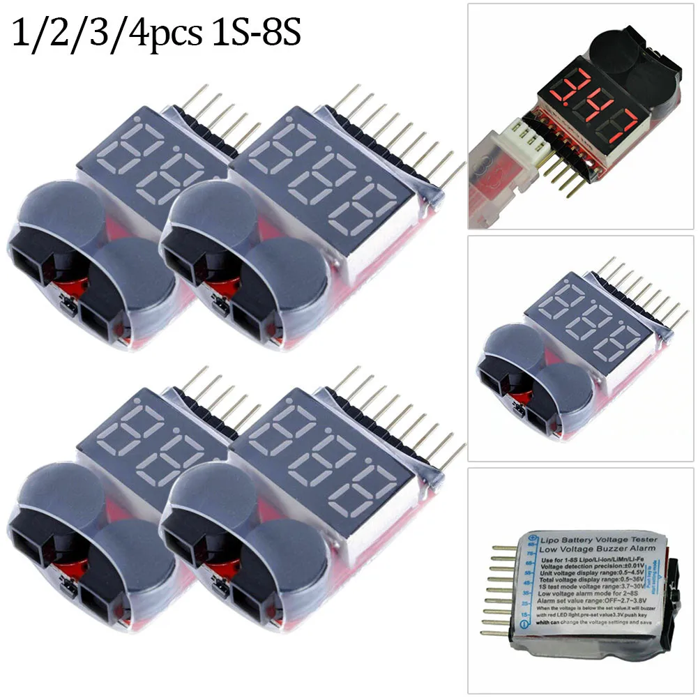 Lipo RC 1S-8S Low Voltage Alarm Battery Tester Low Voltage LED Voltage Indicator For 3.7v RC Drone Helicopter Test Detectors
Lipo RC 1S-8S Low Voltage Alarm Battery Tester Low Voltage LED Voltage Indicator For 3.7v RC Drone Helicopter Test Detectors