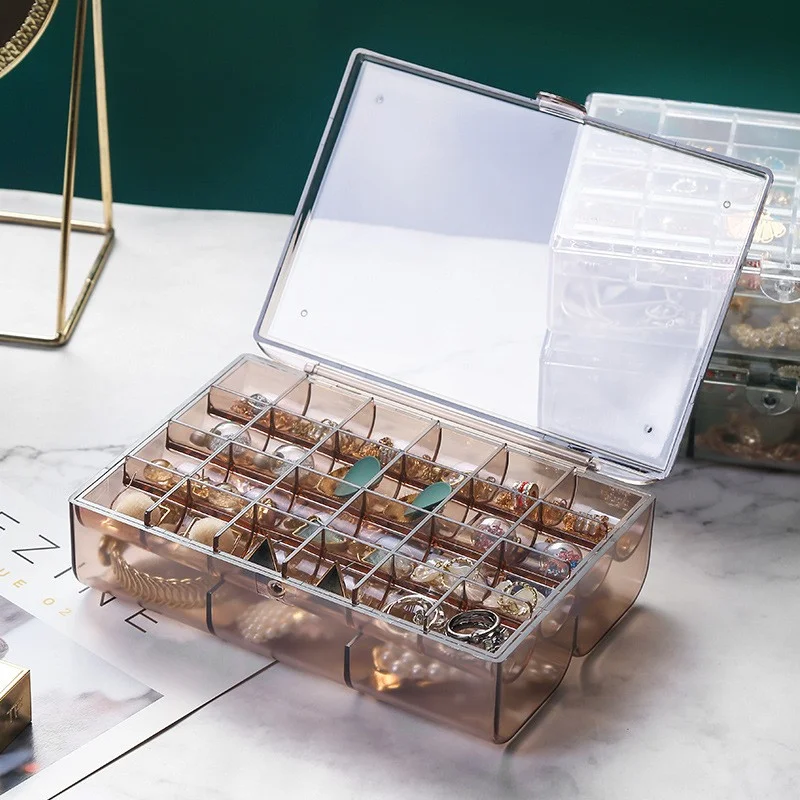2-layer 30grids Transparent Jewelry Box Ring Earring Necklace Holder Storage Box Case for Jewelry Organizer organizador de joyas
2-layer 30grids Transparent Jewelry Box Ring Earring Necklace Holder Storage Box Case for Jewelry Organizer organizador de joyas