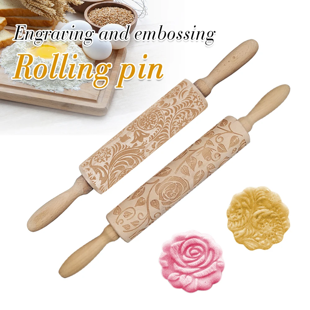 Embossed Rolling Pins Engraved Wooden Rolling Pin Wooden Dough Roller With Flower Pattern For Baking Embossed Cookies Pastry Pie
Embossed Rolling Pins Engraved Wooden Rolling Pin Wooden Dough Roller With Flower Pattern For Baking Embossed Cookies Pastry Pie