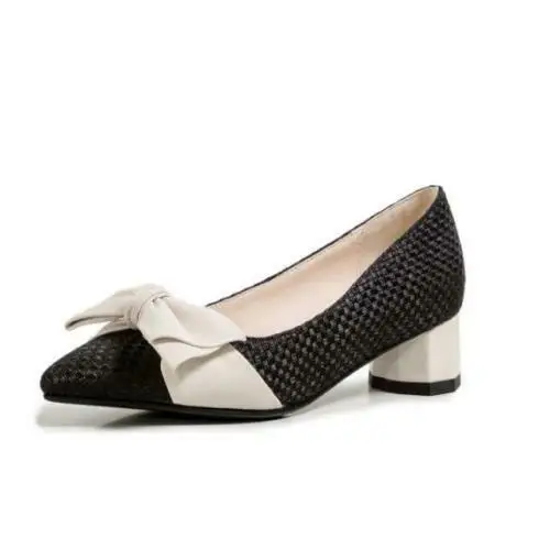 Women's Fashion Weave Two Tone Bowtie Mid Heel Court Shoes Pumps Plus Size B1 
Women's Fashion Weave Two Tone Bowtie Mid Heel Court Shoes Pumps Plus Size B1
