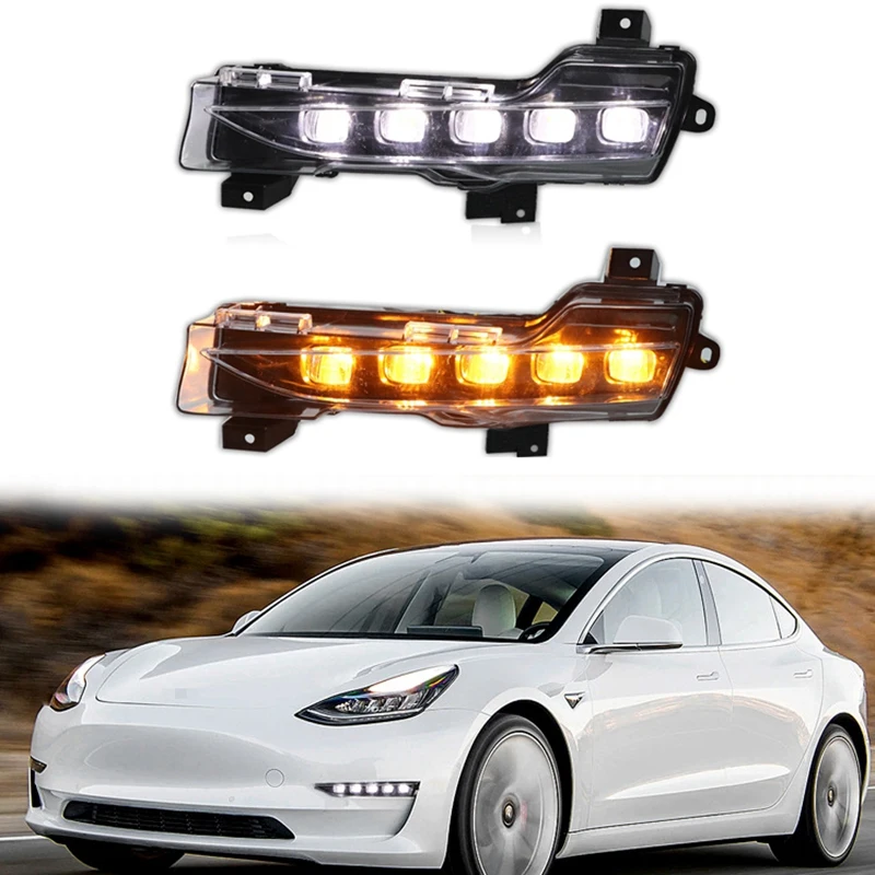 DRL 12V LED Daytime Running Light Front Fog Light Flowing Turn Signal Assembly for Tesla Model 3 2019-2021
DRL 12V LED Daytime Running Light Front Fog Light Flowing Turn Signal Assembly for Tesla Model 3 2019-2021