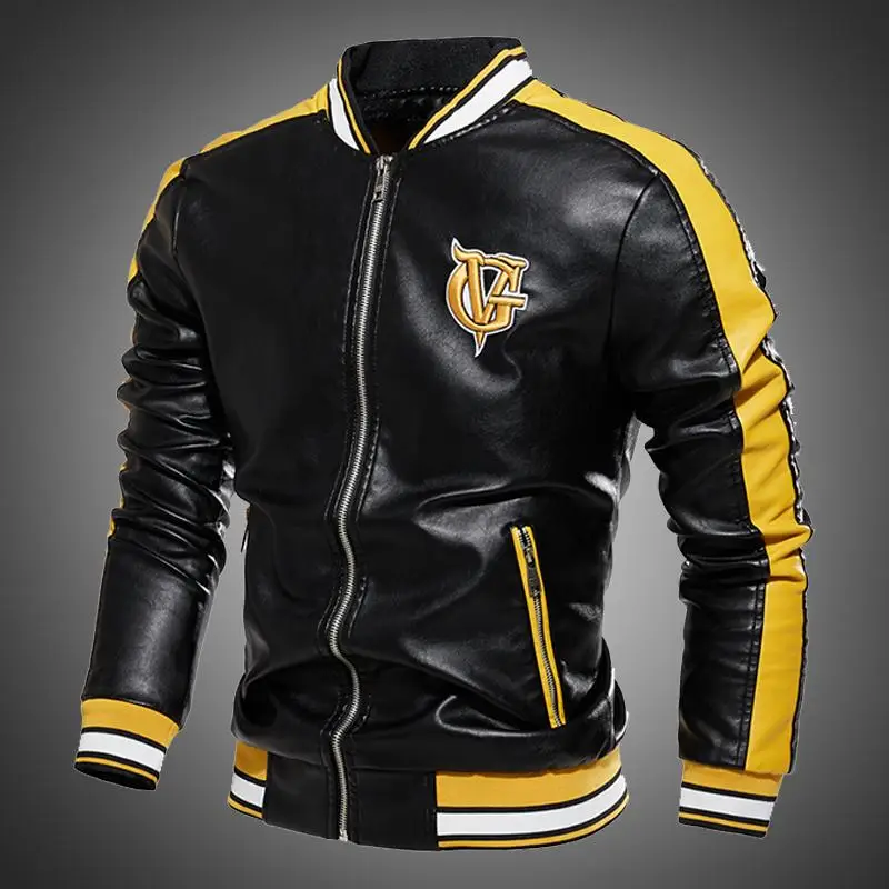 Fashion top patchwork leather bomber jacket autumn jacket men's new style men's jacket casual letter embroidery leather jacket s
Fashion top patchwork leather bomber jacket autumn jacket men's new style men's jacket casual letter embroidery leather jacket s