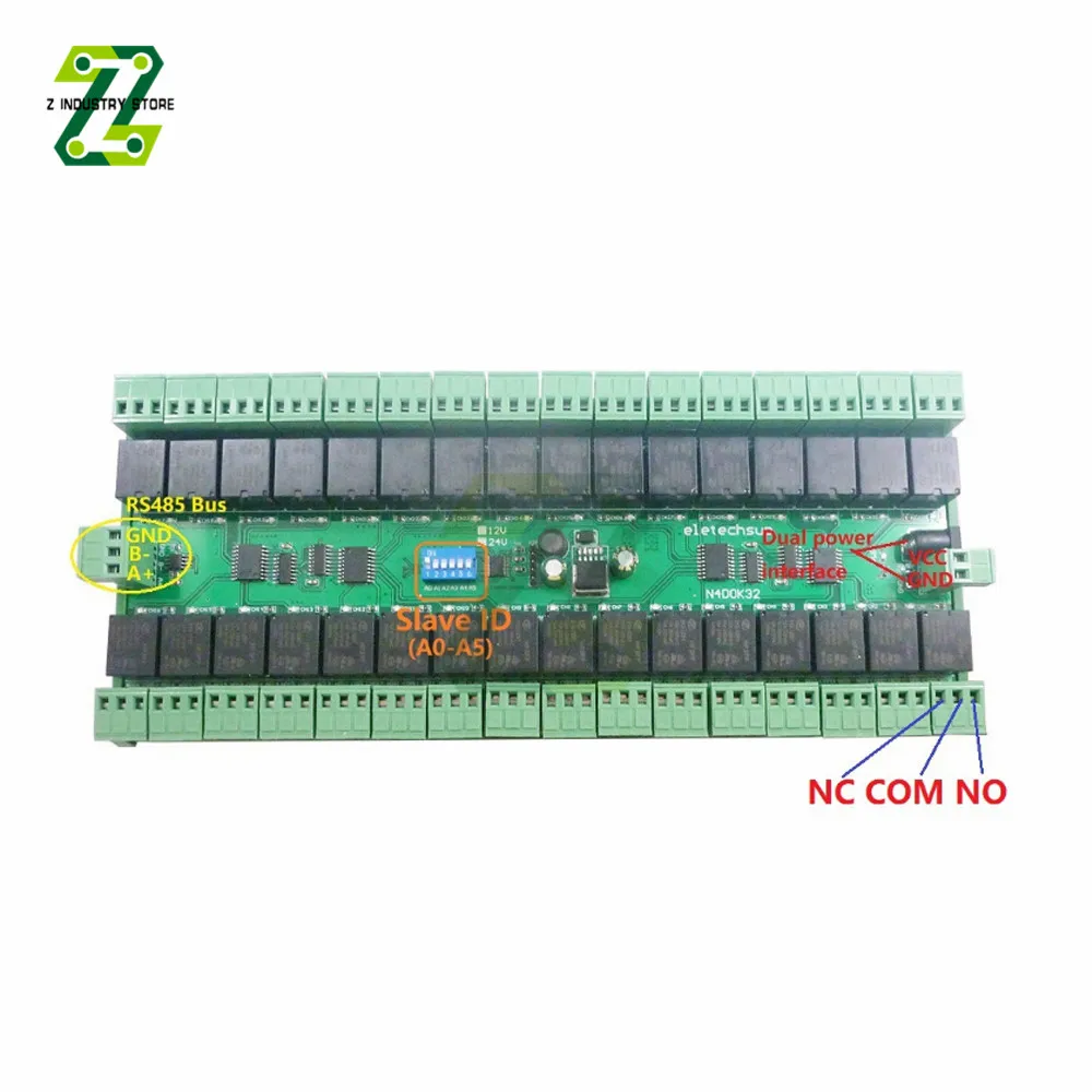 32ch DC 12V 24V RS485 Relay Board RTU Remote Control Switch for LED Motor PLC
32ch DC 12V 24V RS485 Relay Board RTU Remote Control Switch for LED Motor PLC