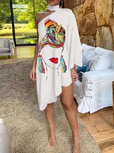 New sexy ruffle print one-sleeve off-the-shoulder dress sexy dress dress women dress mini dress
New sexy ruffle print one-sleeve off-the-shoulder dress sexy dress dress women dress mini dress